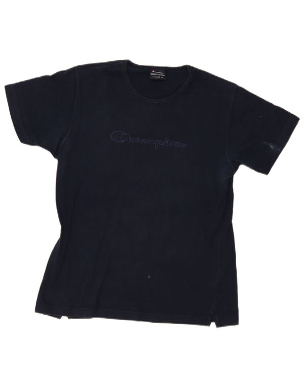 T-shirt grafica da donna Champion Top UK 14 cotone medio blu navy