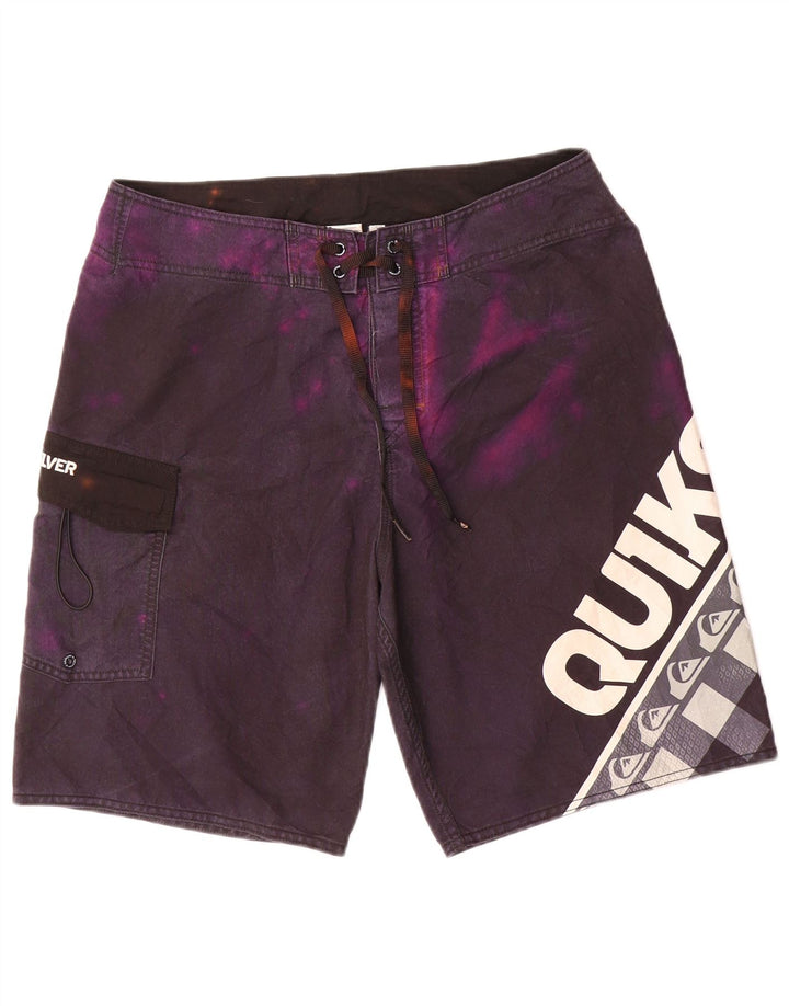 Quiksilver Mens Graphic Swimming Shorts Medium  Purple Tie Dye Polyester