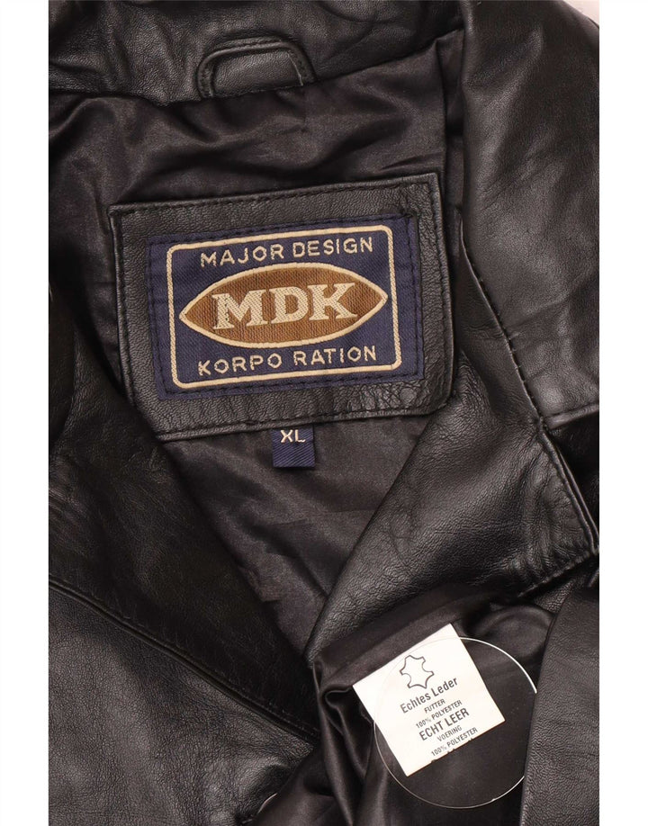 MDK ženska kožna jakna sa 6 gumba UK 18 XL crna