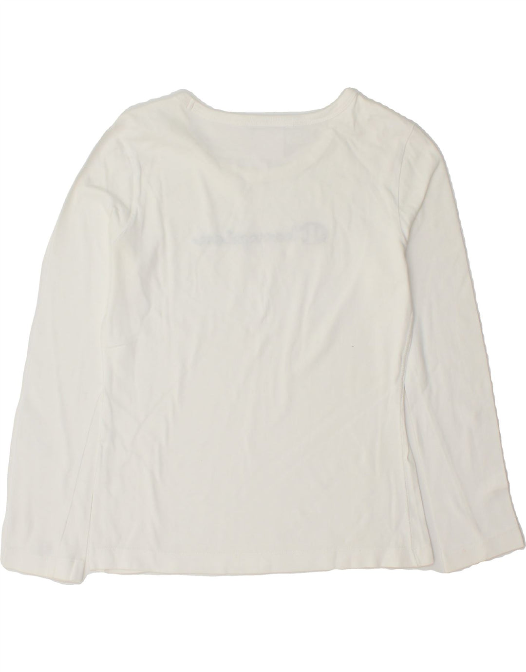 CHAMPION Womens Graphic Top Long Sleeve UK 10 Small White Vintage Champion and Second-Hand Champion from Messina Hembry 