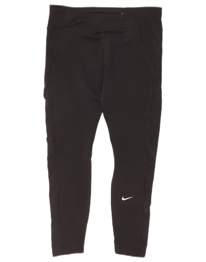 Nike Dame Dri Fit Leggings Large Sort Polyester