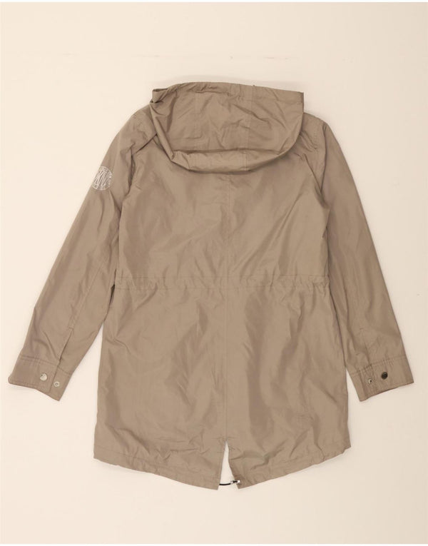 DKNY Womens Hooded Raincoat UK 6 XS Grey Polyester