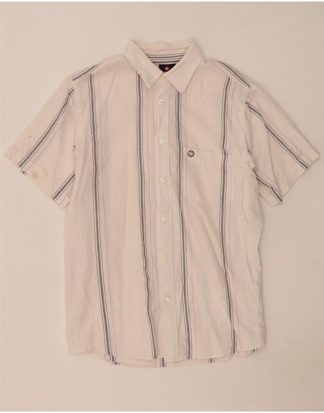 Murphy & Nye Mens Short Sleeve Shirt XL White Striped