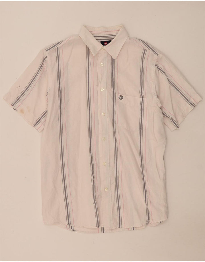 Murphy & Nye Mens Short Sleeve Shirt XL White Striped