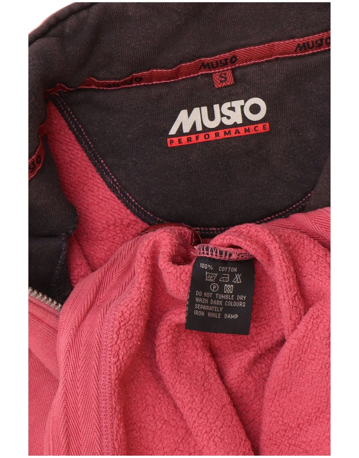 Męska bluza z zamkiem błyskawicznym Musto, mała, różowa, bawełniana