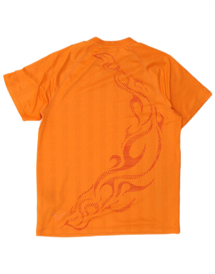 Nike Mens T-Shirt Top Medium Orange Paisley Polyester