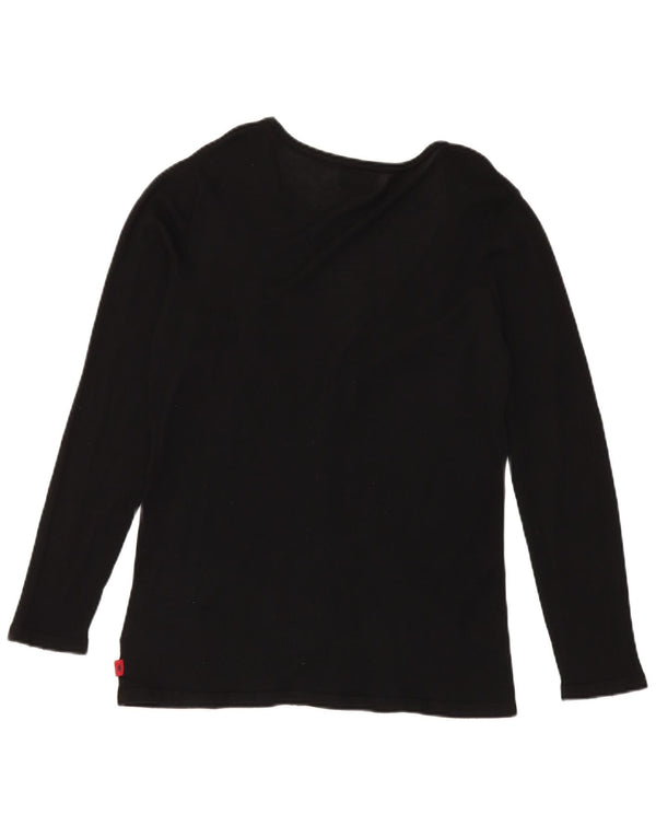 Maglione cardigan da donna Kappa UK 14 grande lana nera