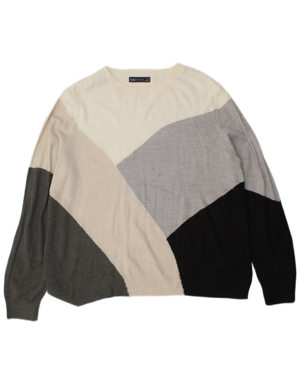Marks & Spencer Womens Boat Neck Jumper Sweater UK 16 Large Grey