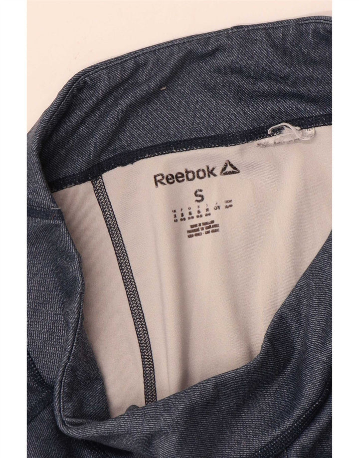 Reebok Womens Graphic Leggings UK 8/10 Small Navy Blue