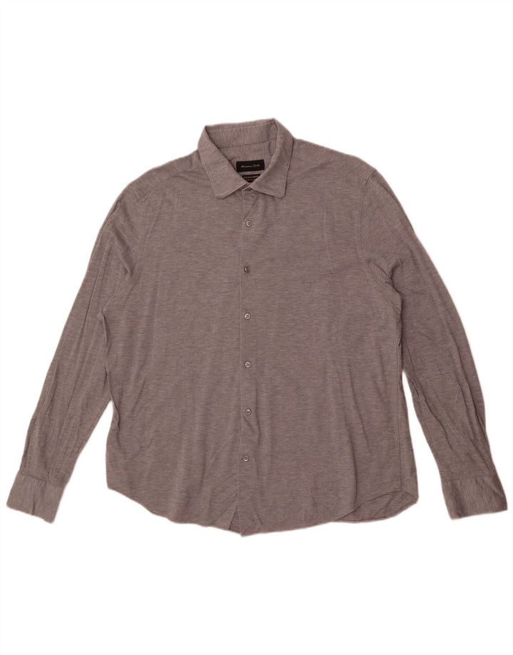 Massimo Dutti Herrenhemd 2XL Grau Baumwolle