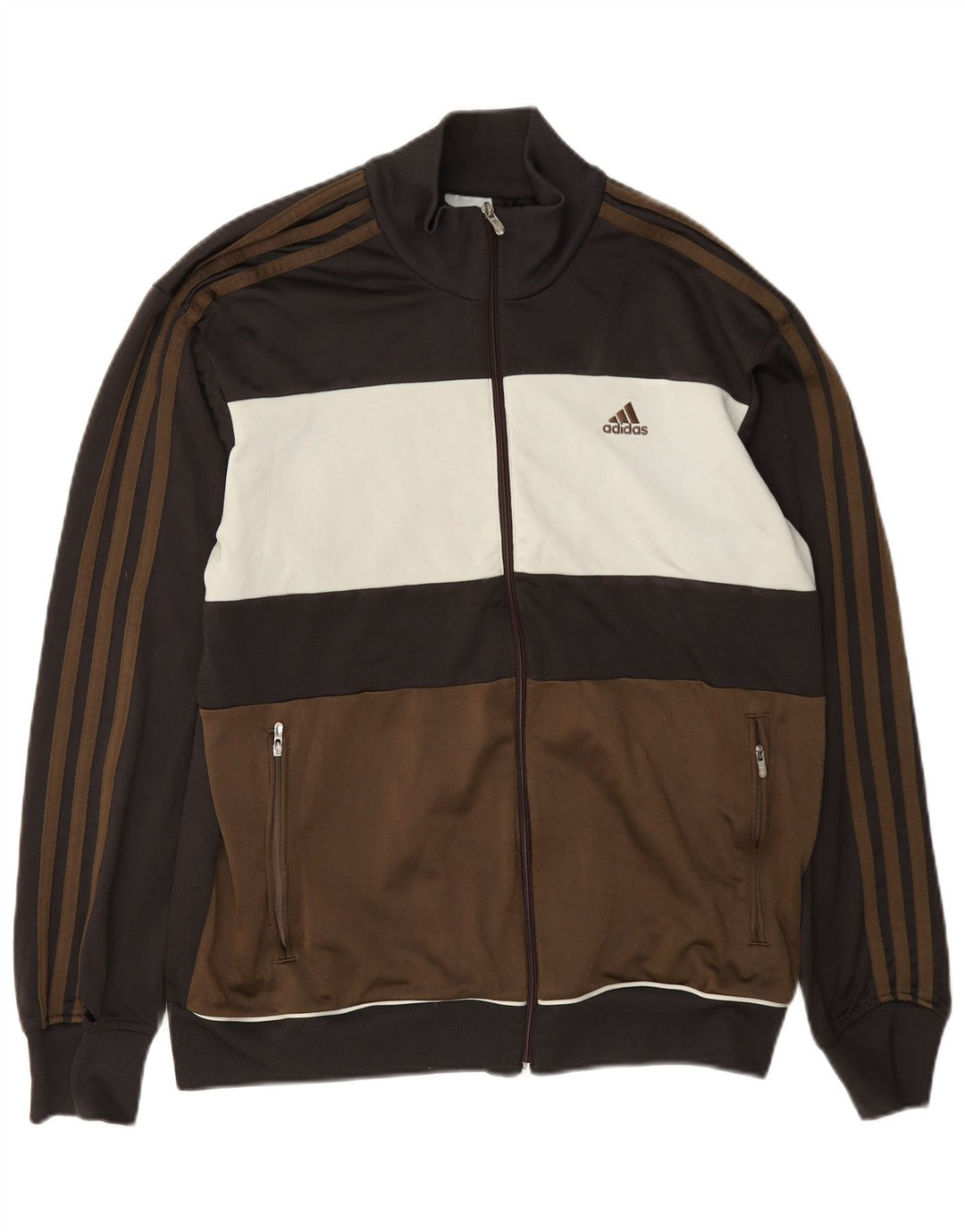 Adidas Veste de survêtement pour homme en polyester color block marron moyen