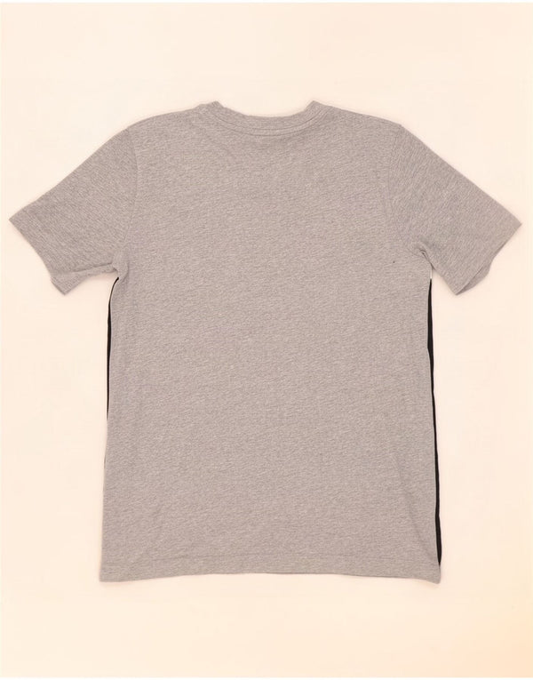 Adidas Boys Graphic T-Shirt Top 13-14 Years Grey Colourblock Cotton