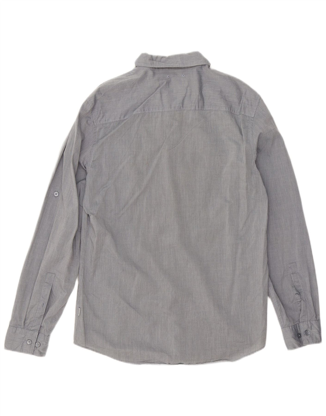 Calvin Klein Mens Slim Fit Shirt Medium Grey Pinstripe Cotton