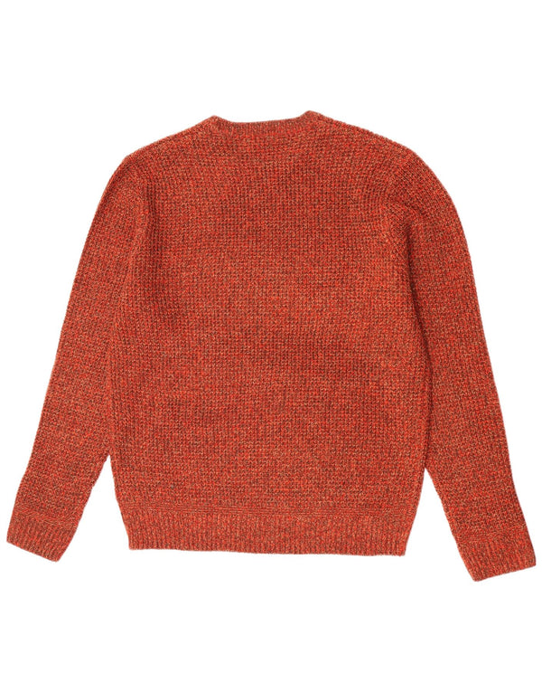 Marks & Spencer Mens Crew Neck Jumper Sweater XL Orange Flecked Acrylic