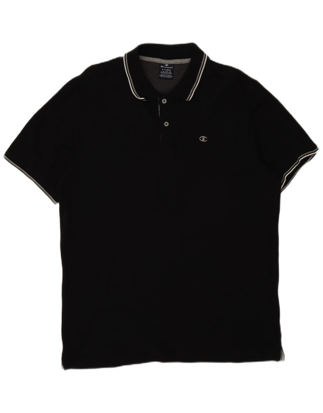 Champion Mens Polo Shirt XL Black Cotton