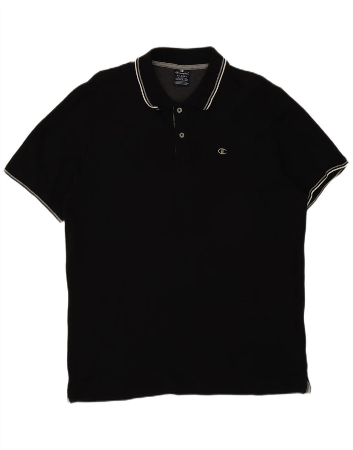 Champion Mens Polo Shirt XL Black Cotton