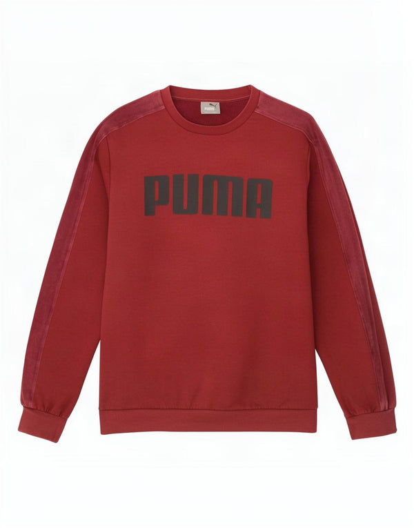 Felpa grafica da uomo Puma Felpa media in cotone bordeaux