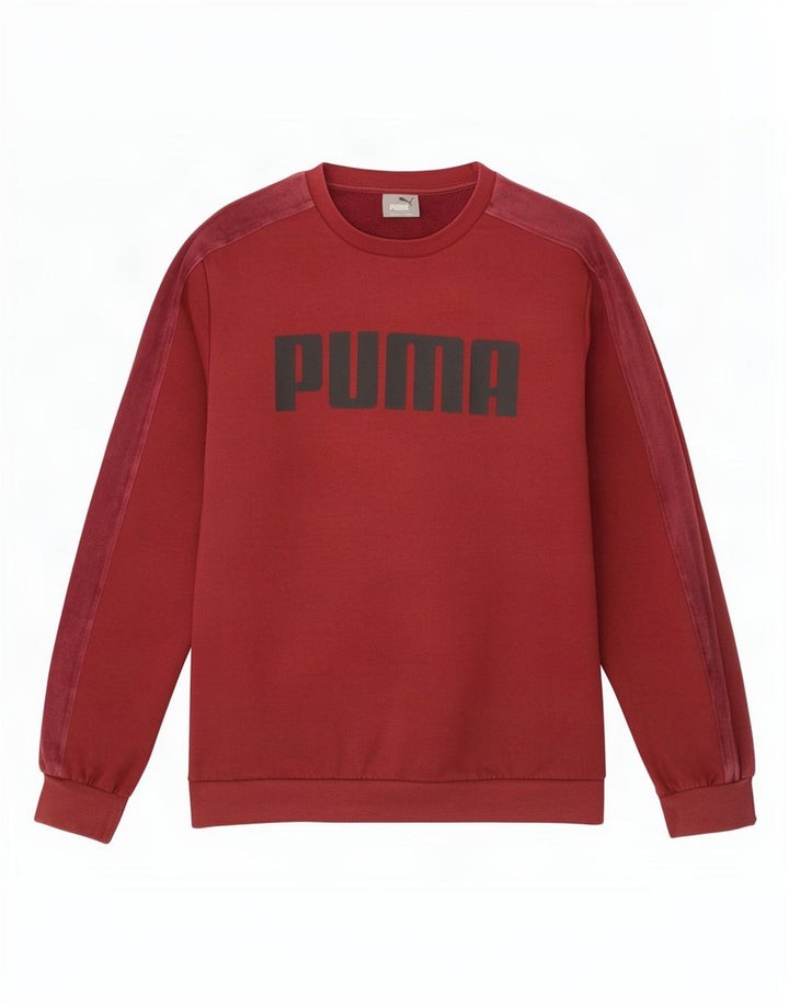 Puma Mens Graphic Sweatshirt Jumper Medium Burgundy Cotton