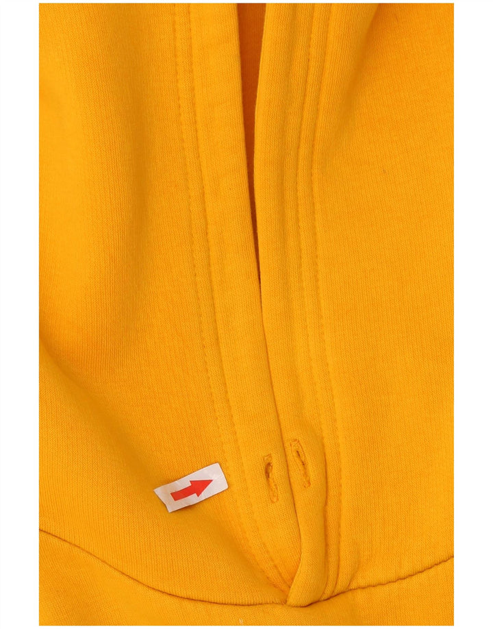 Champion Mens Graphic Hoodie Jumper Medium Yellow Cotton