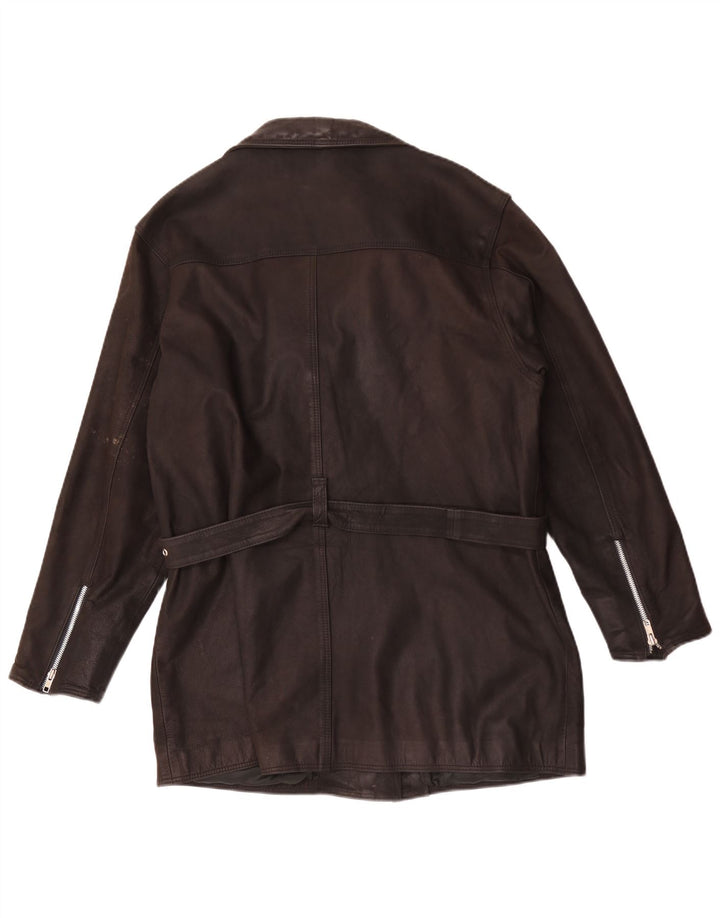 Vintage dame læderjakke UK 20 2XL Brun