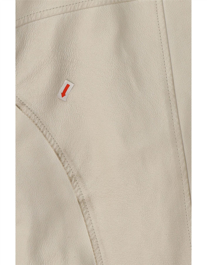KARA Womens Leather Jacket EU 38 Medium Off White Vintage Kara and Second-Hand Kara from Messina Hembry 