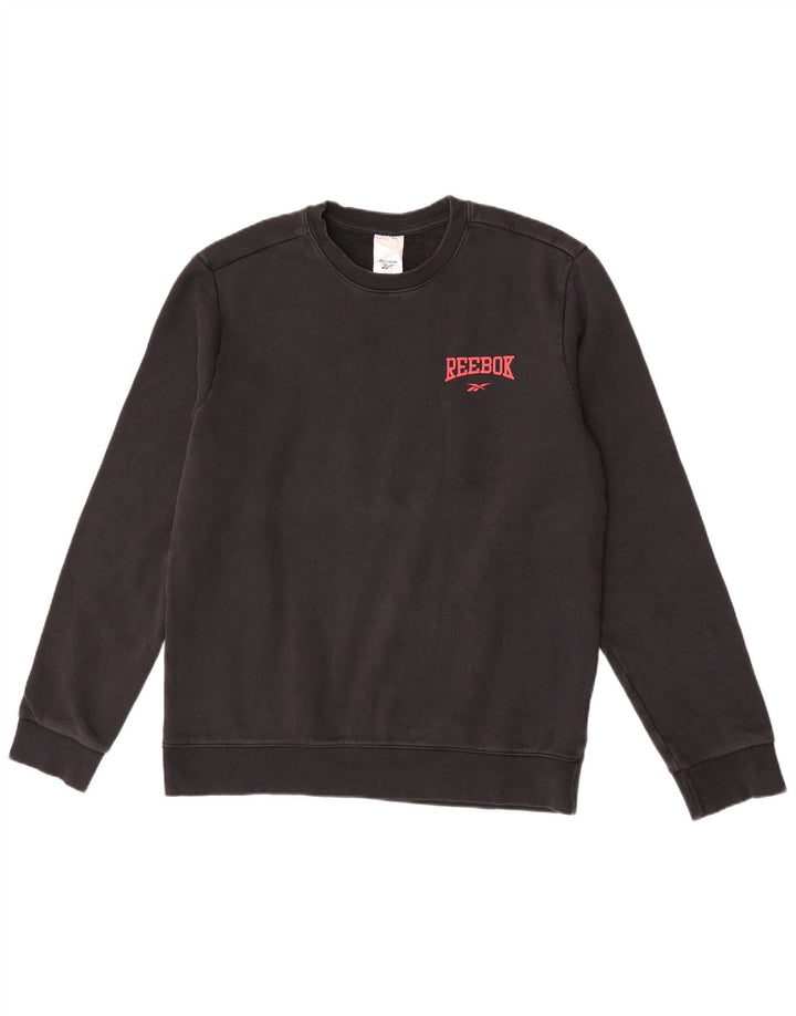 Pulover Reebok pentru bărbați, bumbac mediu negru