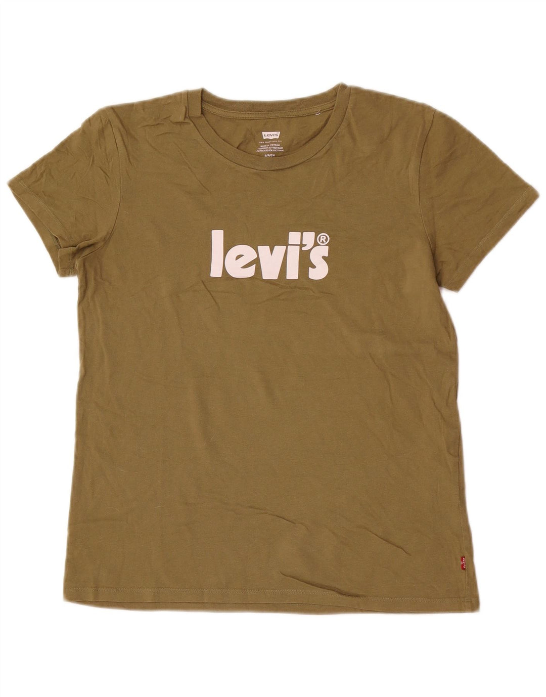 Levi's Mens Graphic T-Shirt Top Small Khaki Cotton