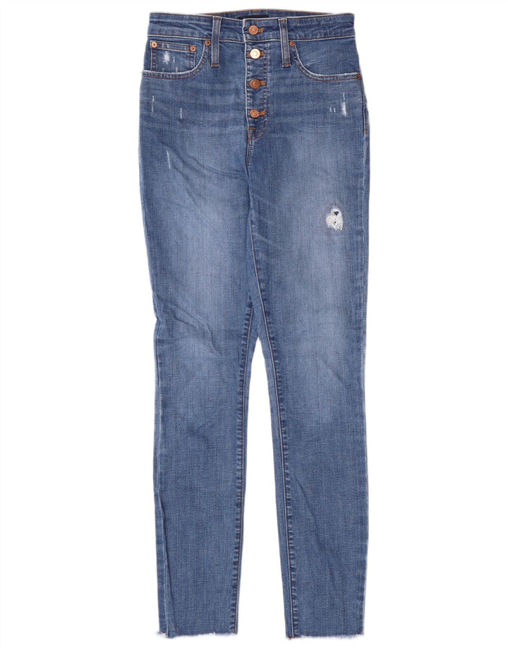 J. CREW Womens Distressed Skinny Jeans W27 L30  Blue