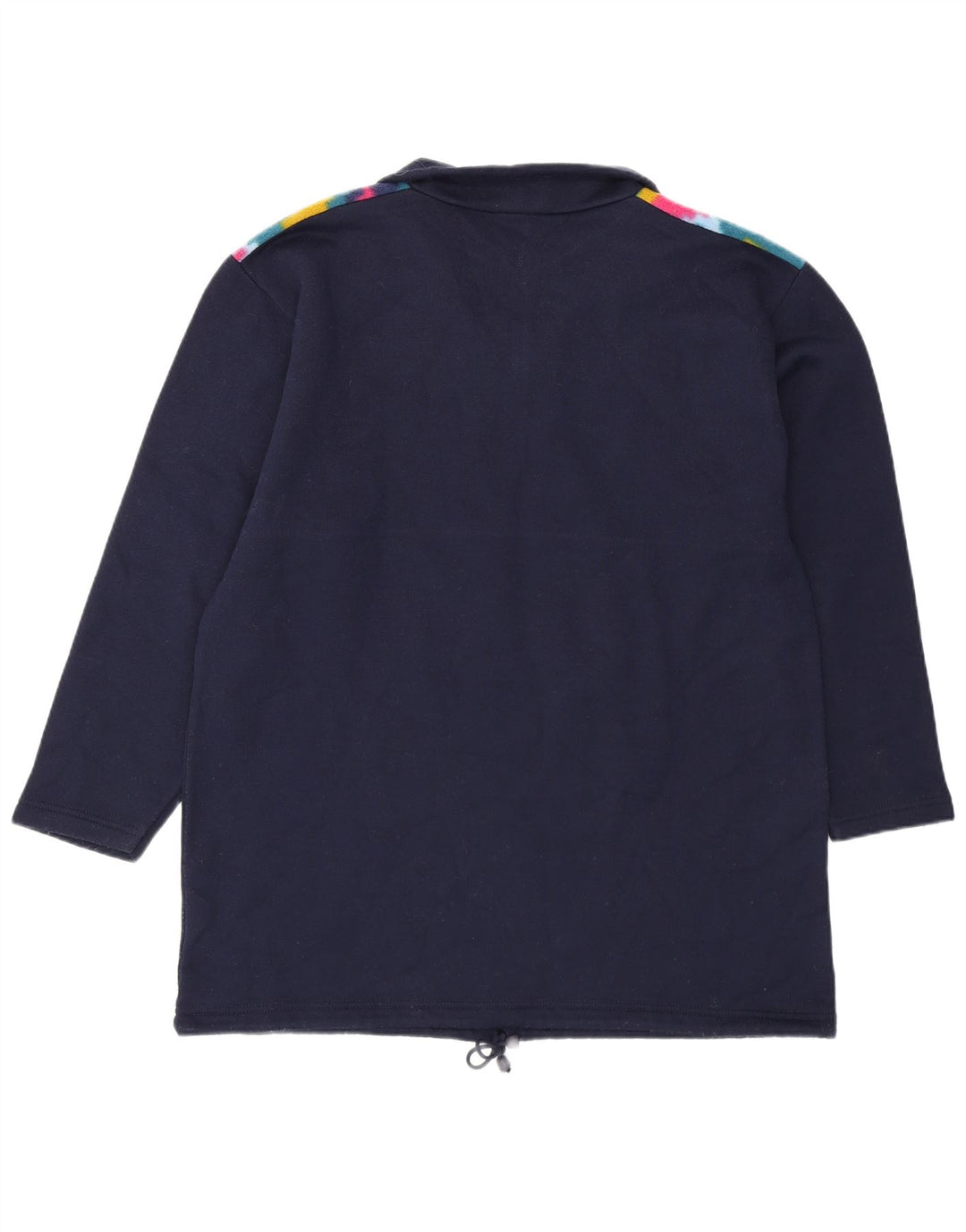 Vintage Mens Zip Neck Pullover Tracksuit Top Large Navy Blue Geometric