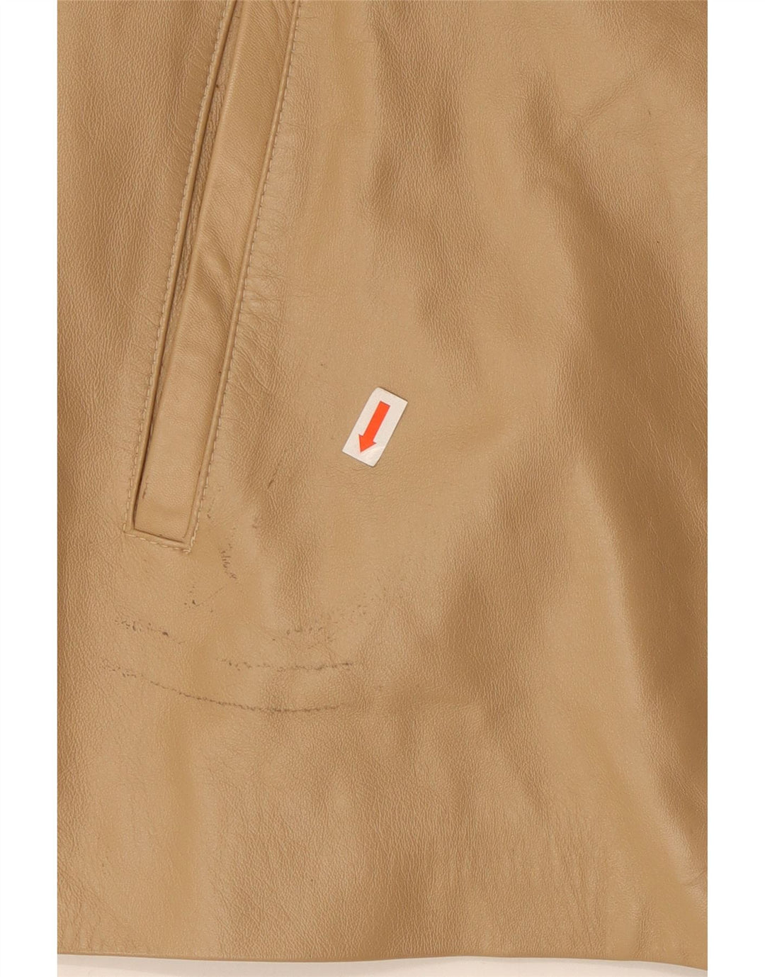 Giacca in pelle vintage da donna UK 16 grande beige