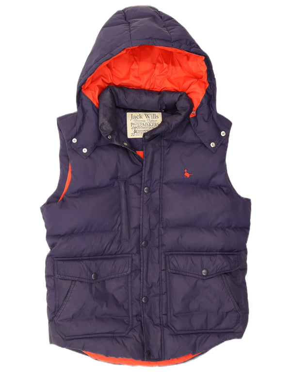 Jack Wills Ανδρική κουκούλα με επένδυση Gilet UK 38 Medium Navy Blue Polyester