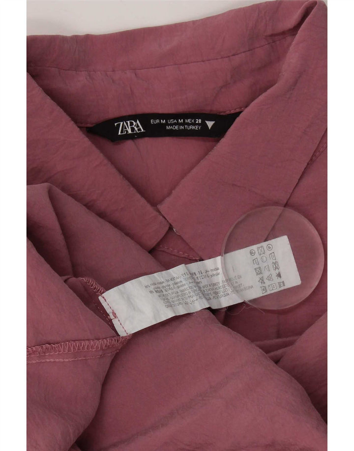 Zara Chemisier long surdimensionné pour femme UK 14, rose moyen, modal