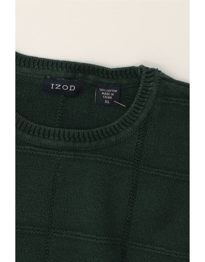 IZOD Mens Crew Neck Jumper Sweater XL Green Cotton Vintage Izod and Second-Hand Izod from Messina Hembry 