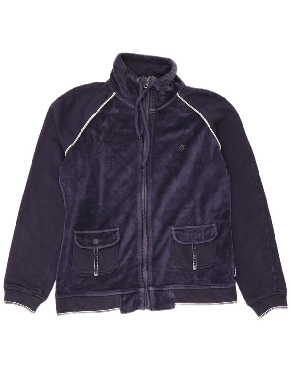 Champion Damen Samt-Trainingsoberteil, Jacke, UK 16, Größe L, Marineblau, Baumwolle