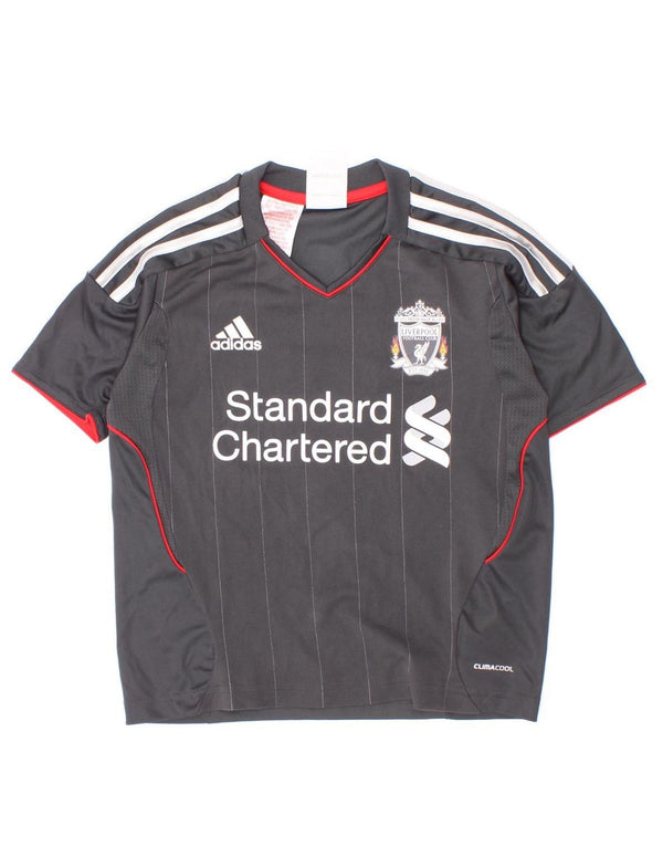 Adidas Boys Liverpool grafikus póló felső 5-6 éves szürke poliészter