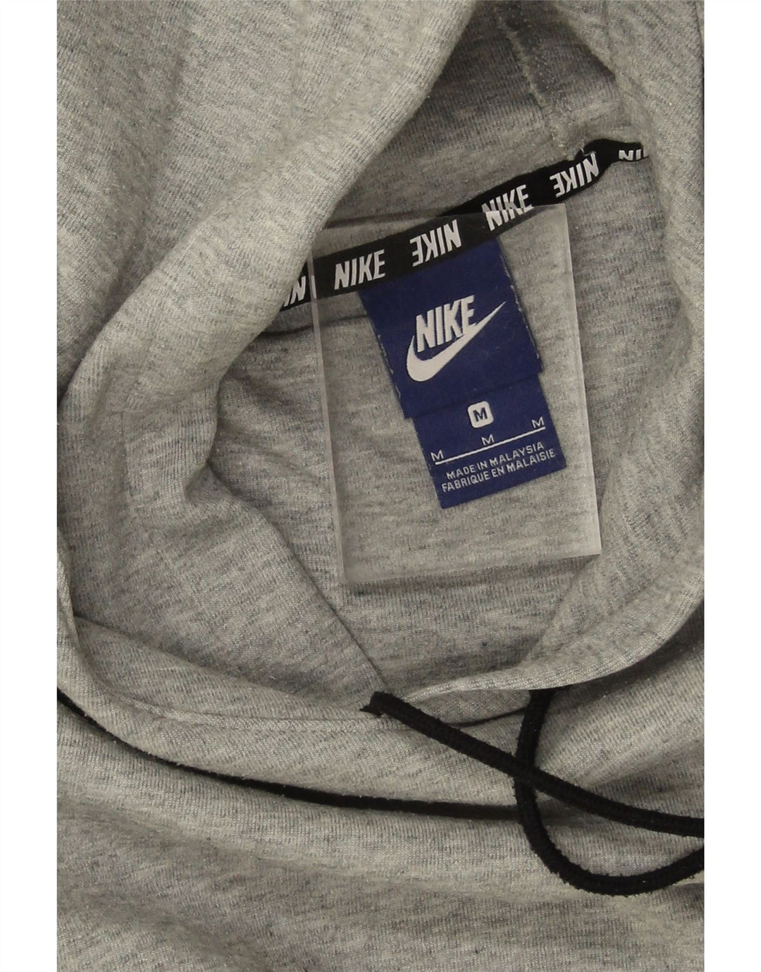 Nike Womens Graphic Oversized Hoodie Jumper UK 14 Medium Grey Cotton