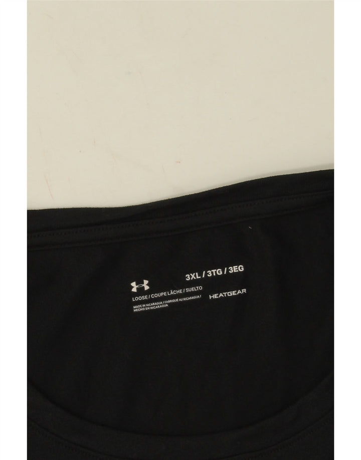 Under Armour Mens Heat Gear Graphic Top Long Sleeve 3XL Black Polyester