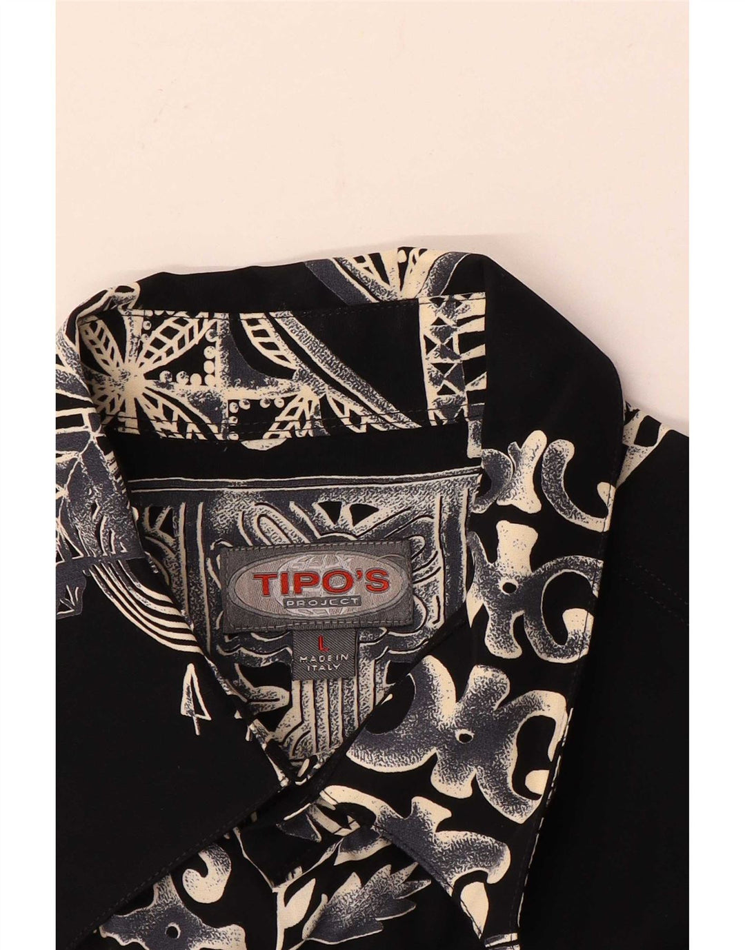 Tipo' S Mens Short Sleeve Shirt Large Black Geometric