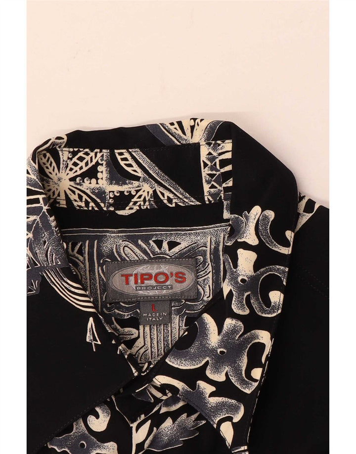 Tipo' S Mens Short Sleeve Shirt Large Black Geometric