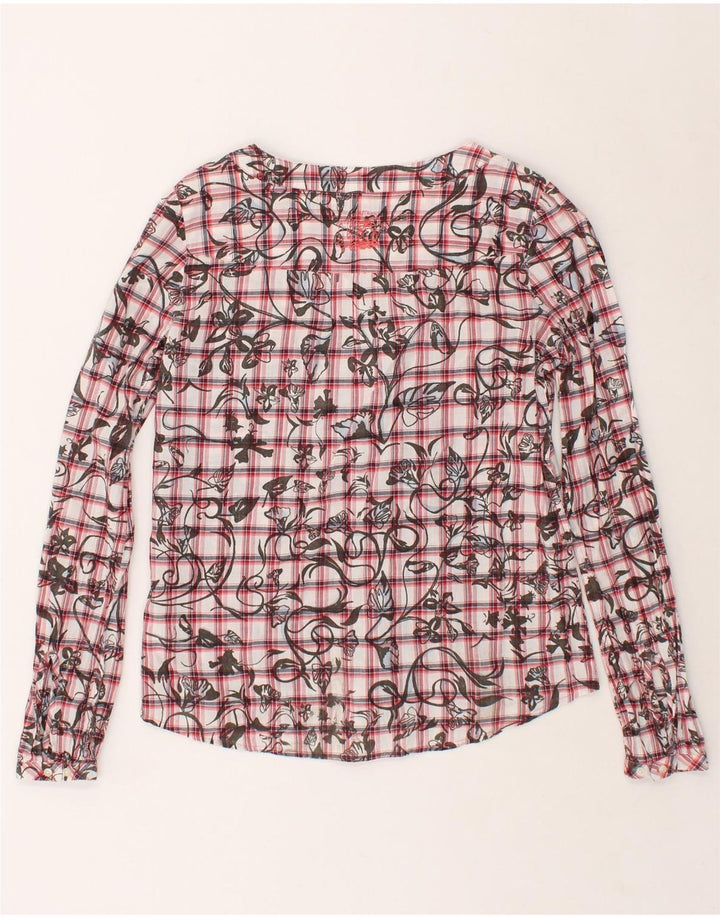 LEE Womens Shirt Blouse UK 12 Medium Red Floral Cotton | Vintage Lee | Thrift | Second-Hand Lee | Used Clothing | Messina Hembry 