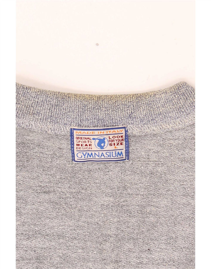 Gymnasium Mens Graphic Sweatshirt Jumper Large Blue Colourblock