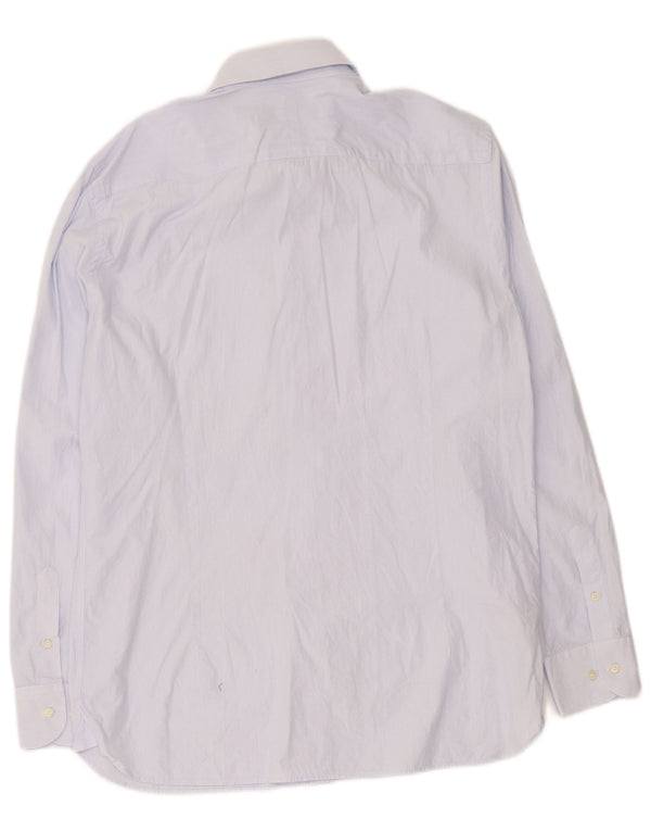 Camicia da uomo Massimo Dutti taglia 44 17 XL cotone gessato blu