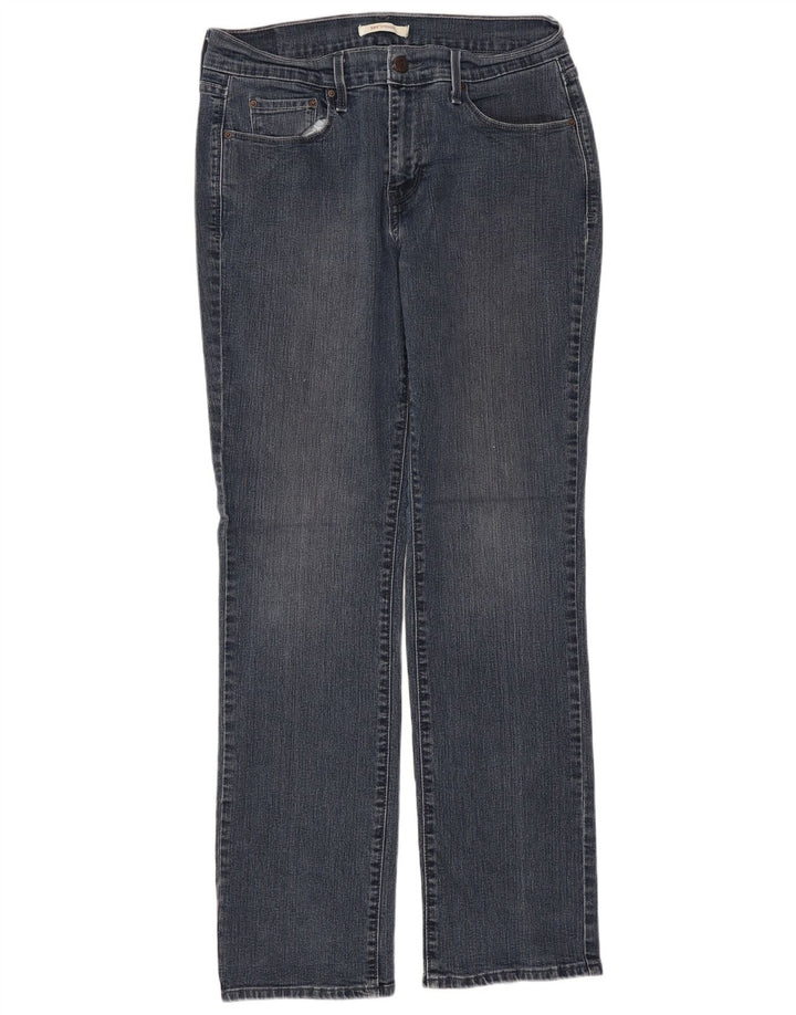 LEVI'S Womens 505 Straight Jeans US 8 Medium W29 L32 Navy Blue Cotton