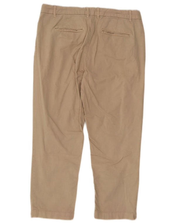 Fat Face Womens Capri Trousers UK 10 Small W28 L22 Beige Cotton