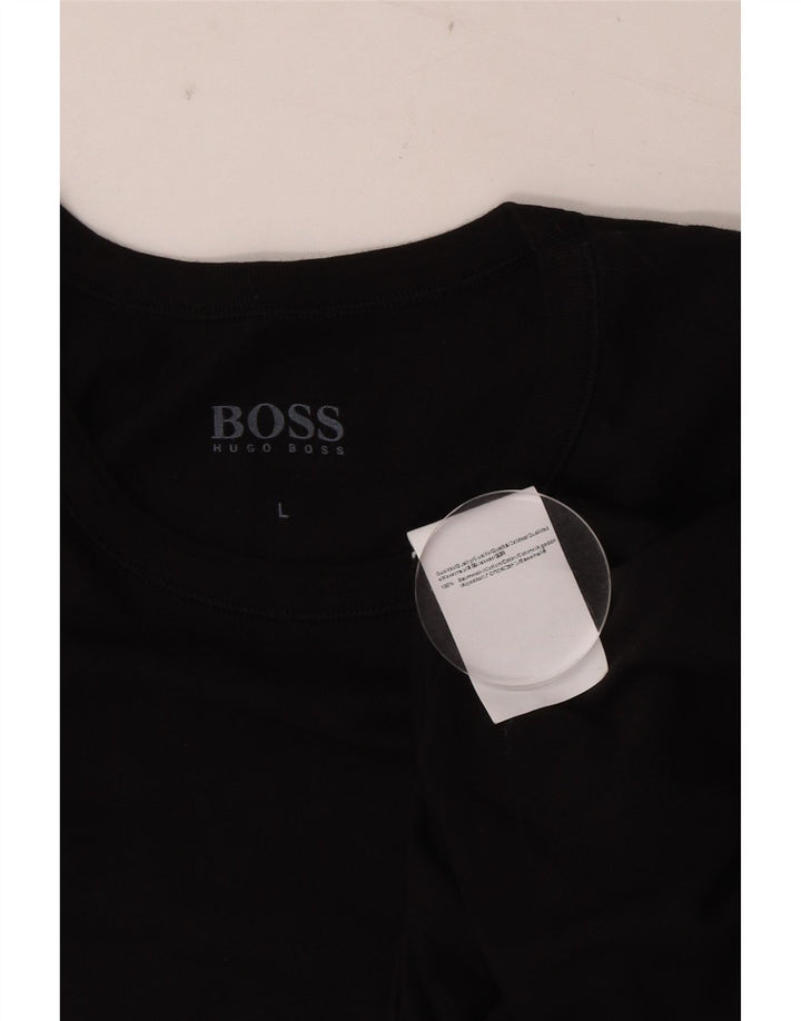 Hugo Boss Mens T-Shirt Top Large Black Cotton