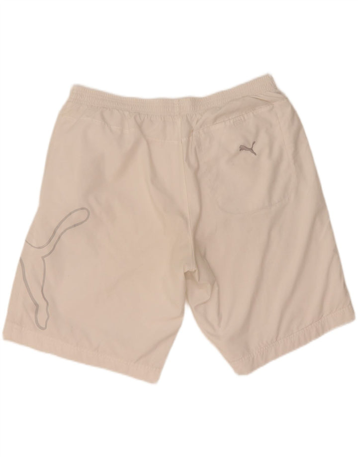 Pantaloncini sportivi grafici da uomo Puma XL poliestere bianco