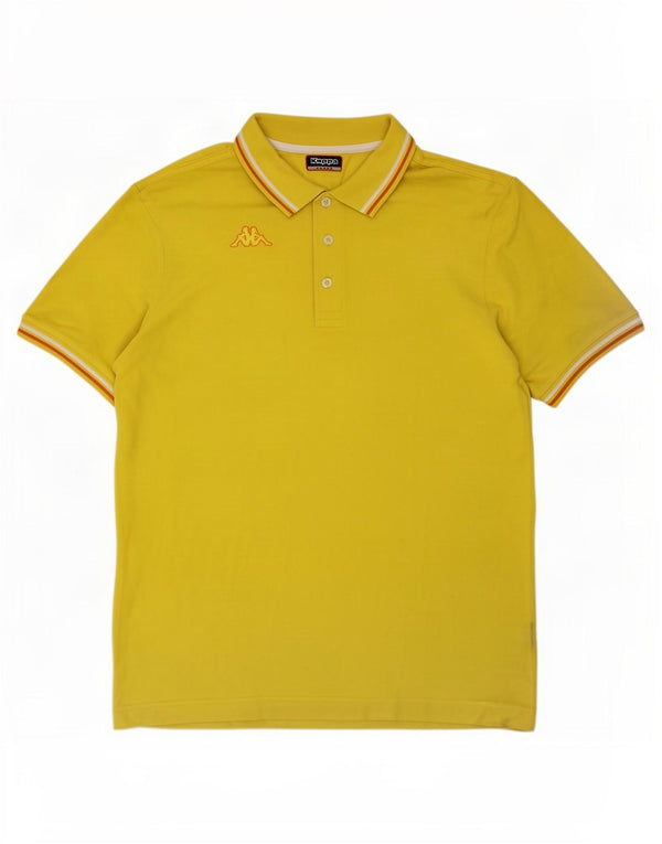 Polo Kappa Uomo Large in cotone a righe gialle