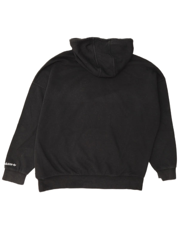 Adidas Pull à capuche surdimensionné graphique pour femme UK 4 XS en coton noir
