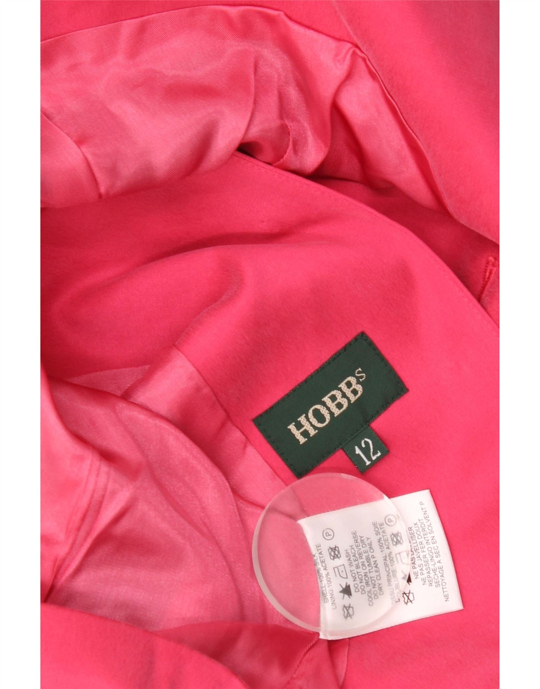 Hobbs Damen Crop 3 Button Blazer Jacke UK 12 Mittelrosa Seide