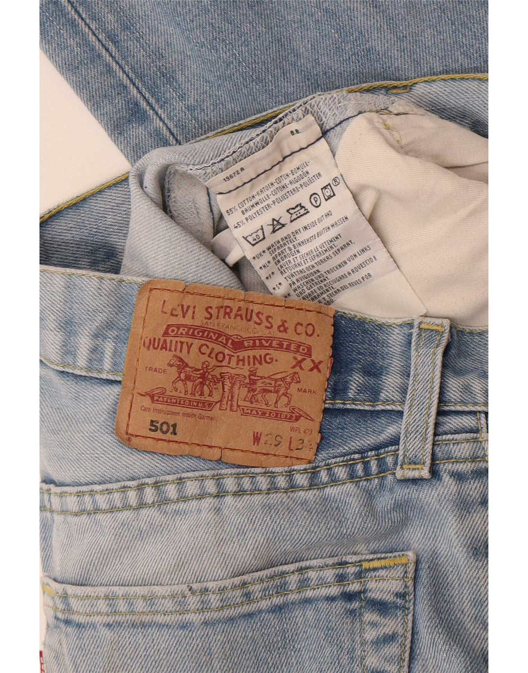 Levi's Dame 501 Straight Jeans W29 L31 Blå Bomuld